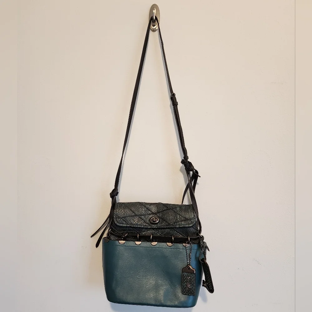 Coach Roxie with Snakeskin Quilting, Teal